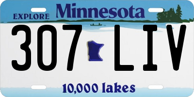 MN license plate 307LIV