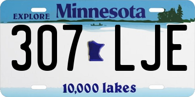 MN license plate 307LJE