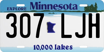 MN license plate 307LJH