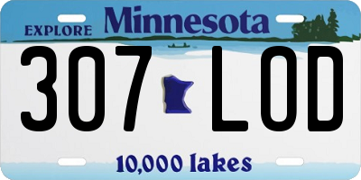 MN license plate 307LOD