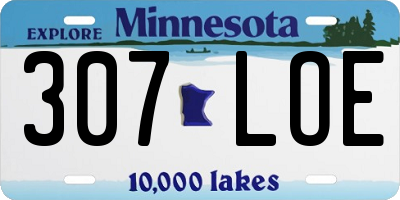 MN license plate 307LOE
