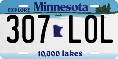 MN license plate 307LOL