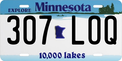 MN license plate 307LOQ