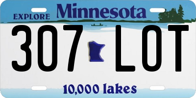 MN license plate 307LOT