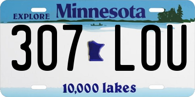 MN license plate 307LOU