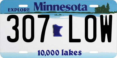 MN license plate 307LOW
