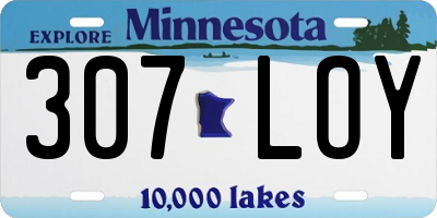 MN license plate 307LOY