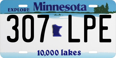 MN license plate 307LPE