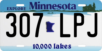 MN license plate 307LPJ