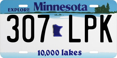 MN license plate 307LPK