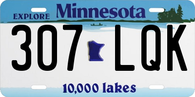 MN license plate 307LQK