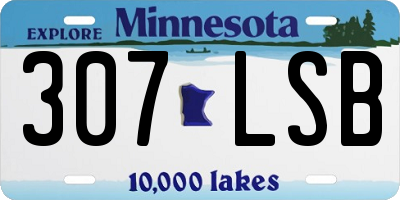 MN license plate 307LSB