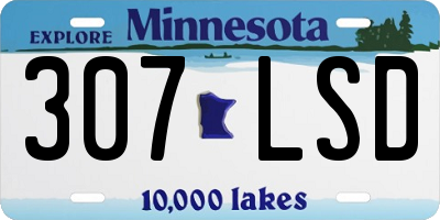MN license plate 307LSD