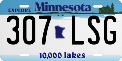 MN license plate 307LSG
