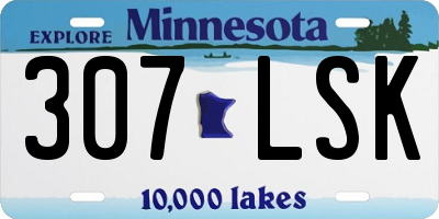 MN license plate 307LSK