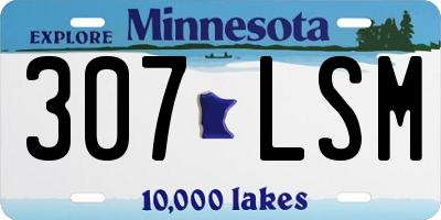 MN license plate 307LSM