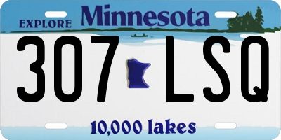 MN license plate 307LSQ