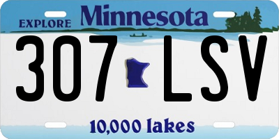 MN license plate 307LSV