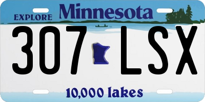 MN license plate 307LSX