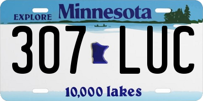 MN license plate 307LUC