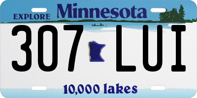 MN license plate 307LUI