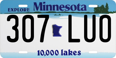 MN license plate 307LUO
