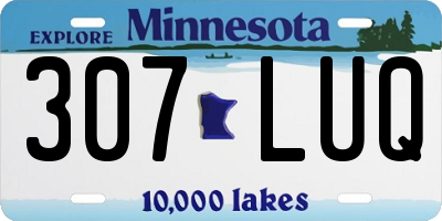MN license plate 307LUQ