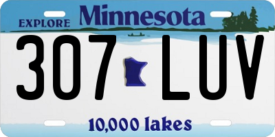 MN license plate 307LUV