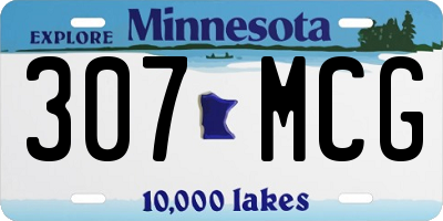 MN license plate 307MCG