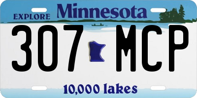 MN license plate 307MCP
