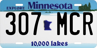 MN license plate 307MCR