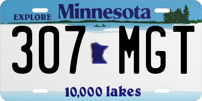 MN license plate 307MGT
