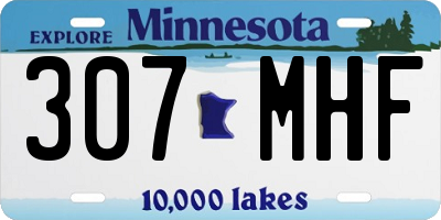 MN license plate 307MHF