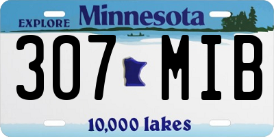 MN license plate 307MIB
