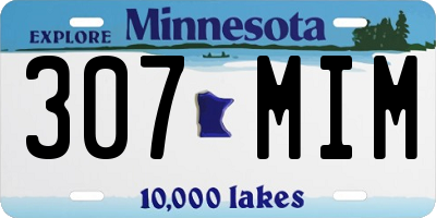 MN license plate 307MIM