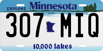 MN license plate 307MIQ