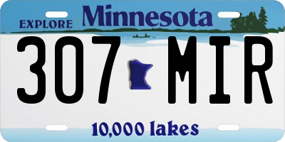 MN license plate 307MIR