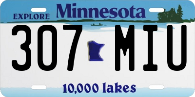 MN license plate 307MIU