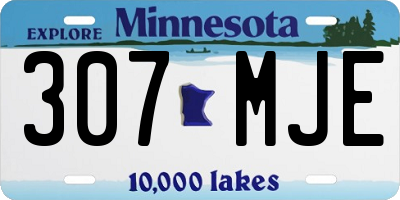 MN license plate 307MJE