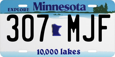 MN license plate 307MJF