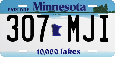 MN license plate 307MJI