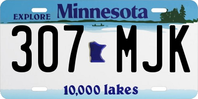 MN license plate 307MJK