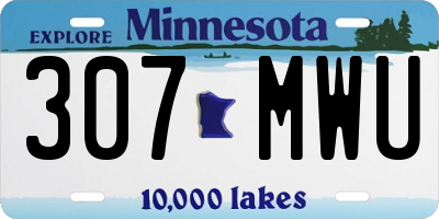 MN license plate 307MWU