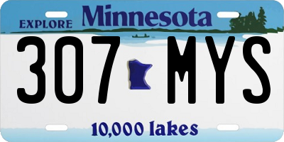 MN license plate 307MYS