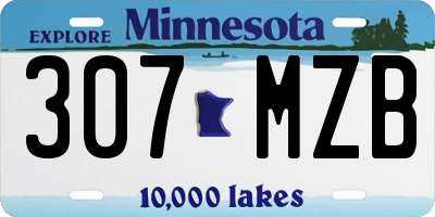 MN license plate 307MZB