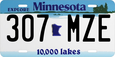 MN license plate 307MZE