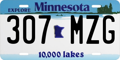 MN license plate 307MZG