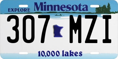 MN license plate 307MZI