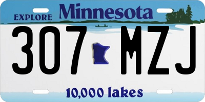 MN license plate 307MZJ