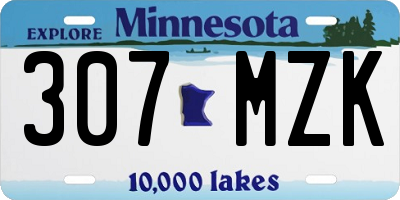 MN license plate 307MZK